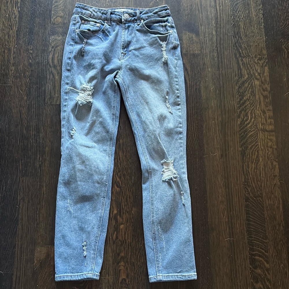 Super cute Almost Famous faded denim distressed jeans